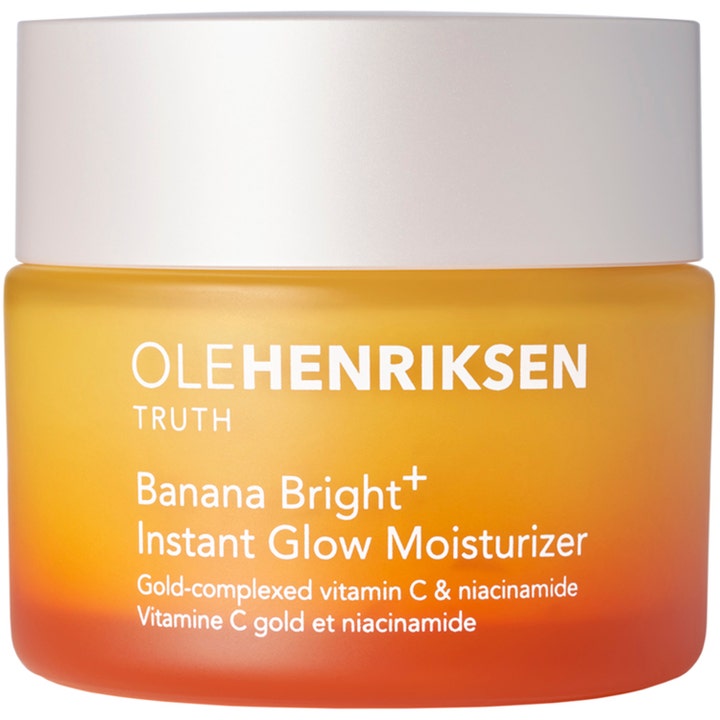 Ole Henriksen Banana Bright+ Instant Glow Moisturizer c vitamin hudvård ansiktskräm för glödande hud i frostad orange glasburk
