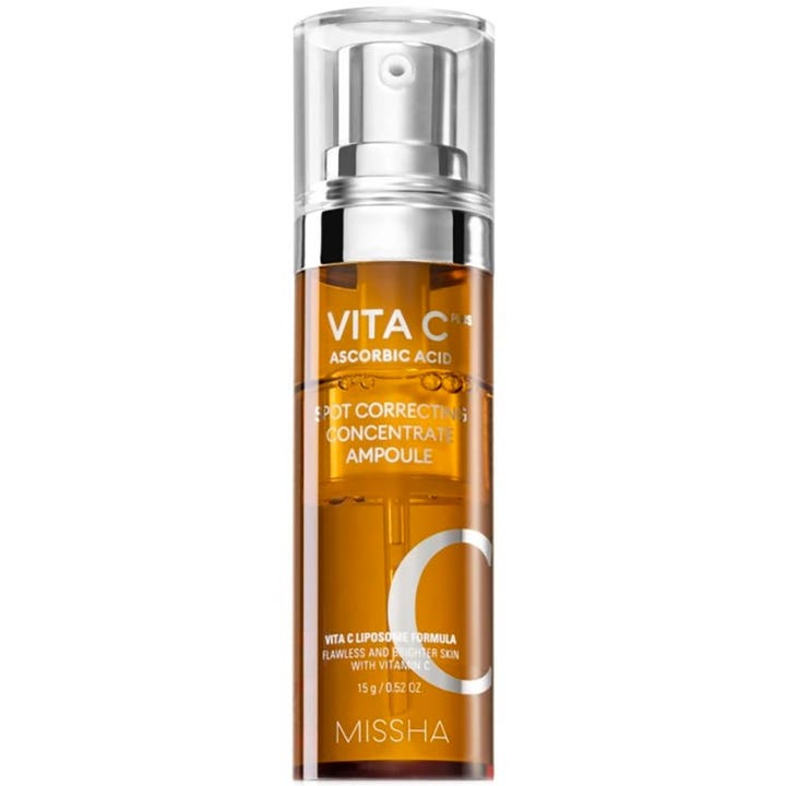 Missha Vita C Plus Spot Correcting Concentrate Ampoule 15 g ascorbinsyra serum för pigmentering i bärnstensfärgad pumpflaska