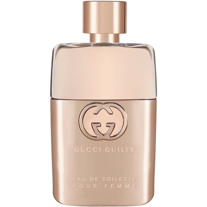 Gucci Guilty Pour Femme 50 ml parfym dam i en lyxig flaska av roseguldfärgad metall och glas