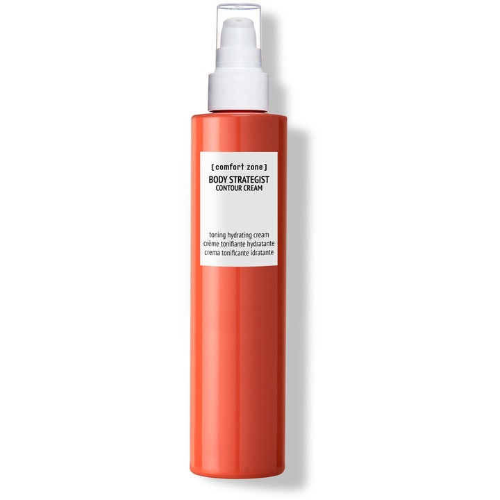 Comfort Zone Body Strategist Contour Cream 200 ml tonande kräm i en orange pumpflaska med vit etikett.