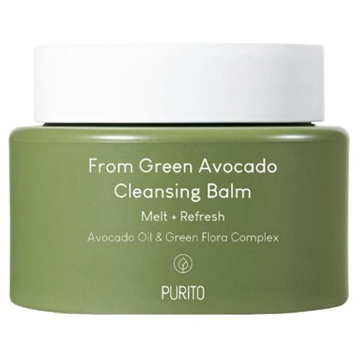 Purito From Green Avocado Cleansing Balm 100 ml naturlig ansiktsrengöring balm med avokadoolja i grön burk.