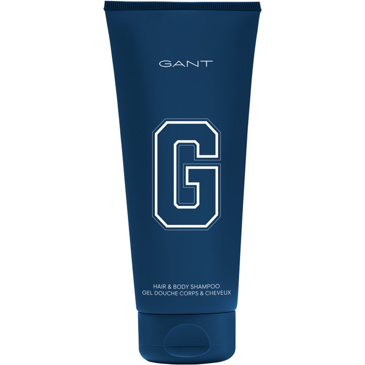 Gant Hair & Body Shampoo 200 ml duschtvål och schampo i en matt mörkblå tub med ett stort vitt G.