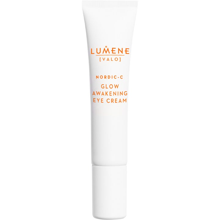 Lumene Nordic-C Glow Awakening Eye Cream 15 ml lystergivande lumene ögonkräm i vit tub med orange text.