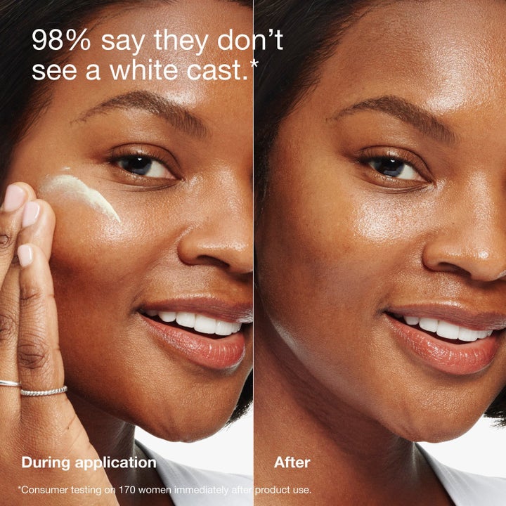 Clinique Dagligt Skydd 105 ml återfuktande SPF-skydd som inte lämnar white cast på mörk hudton.