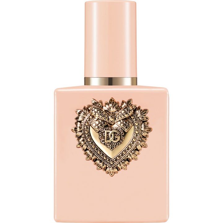 Dolce & Gabbana My Devotion Intense Eau de Parfum 50 ml parfym i puderrosa flaska med ett detaljrikt hjärta i guld