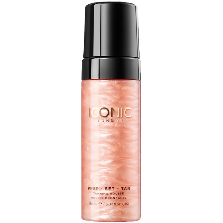 Iconic London Prep Set Tan 150 ml brun utan sol mousse ger lyster i genomskinlig flaska med svart lock