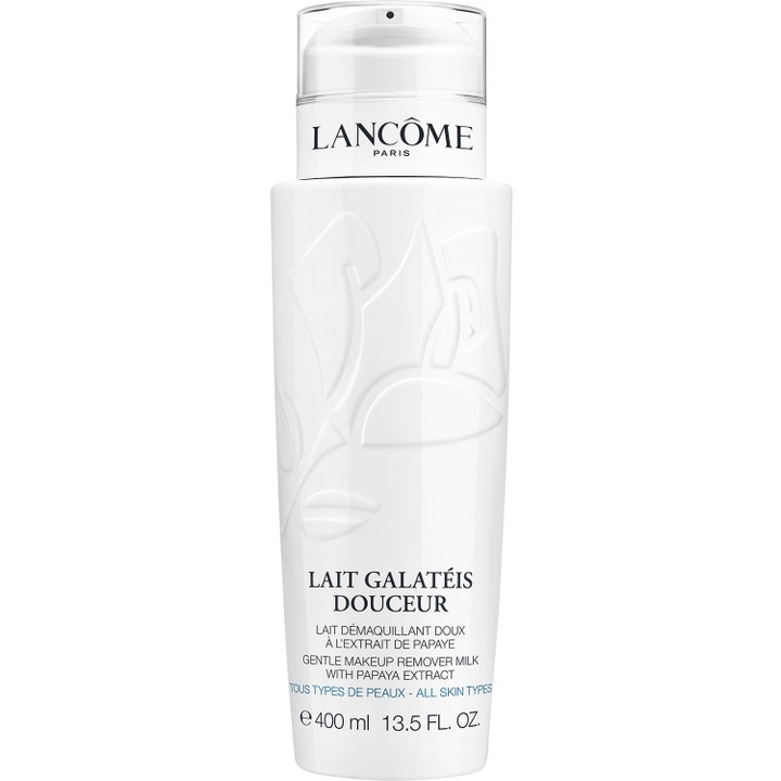Lancôme Galatéis Douceur 400 ml hudvänlig sminkborttagning med papayaextrakt i vit flaska med genomskinligt lock