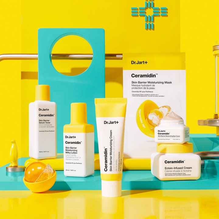 Dr.Jart+ Ceramidin Skin Barrier Moisturizing Eye Cream 15 ml återfuktande ögonkräm i vit burk med gult lock