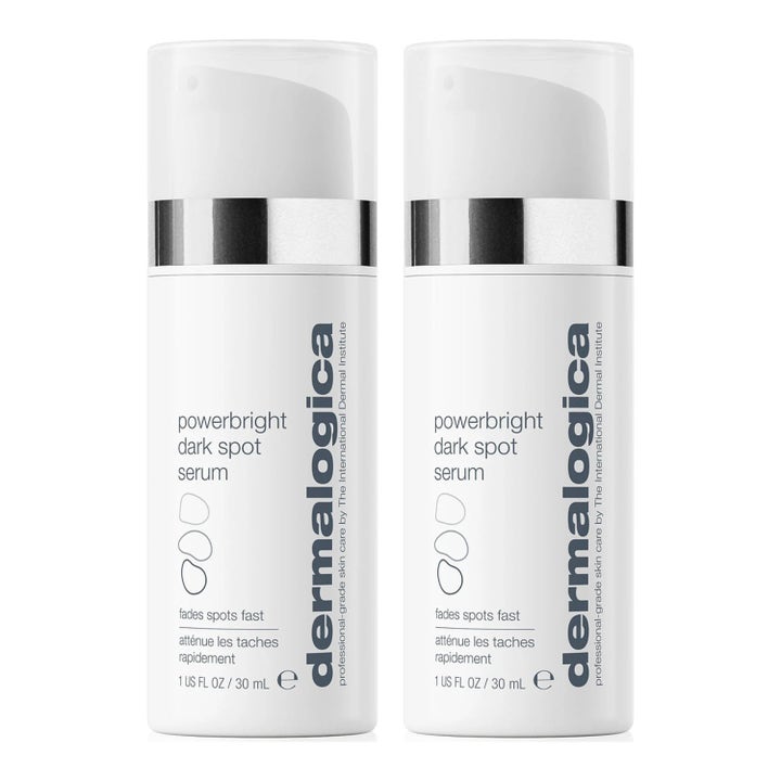Dermalogica PowerBright Dark Spot Serum 30 ml mot pigmentering i vita pumpflaskor med silverdetaljer