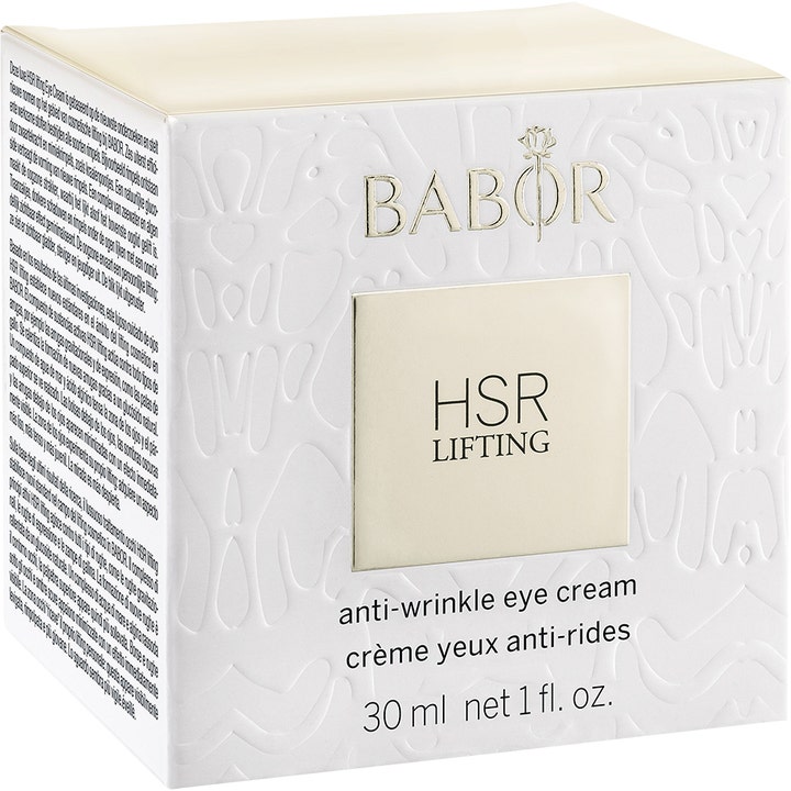 Babor HSR Lifting Eye Cream 30 ml anti-aging ögonkräm mot rynkor i en vit ytterförpackning med guldtryck