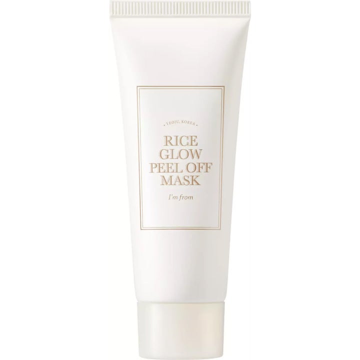I'm from Rice Glow Peel Off Mask lystergivande ansiktsmask i vit klämtub med guldtext som ger huden förnyad lyster.
