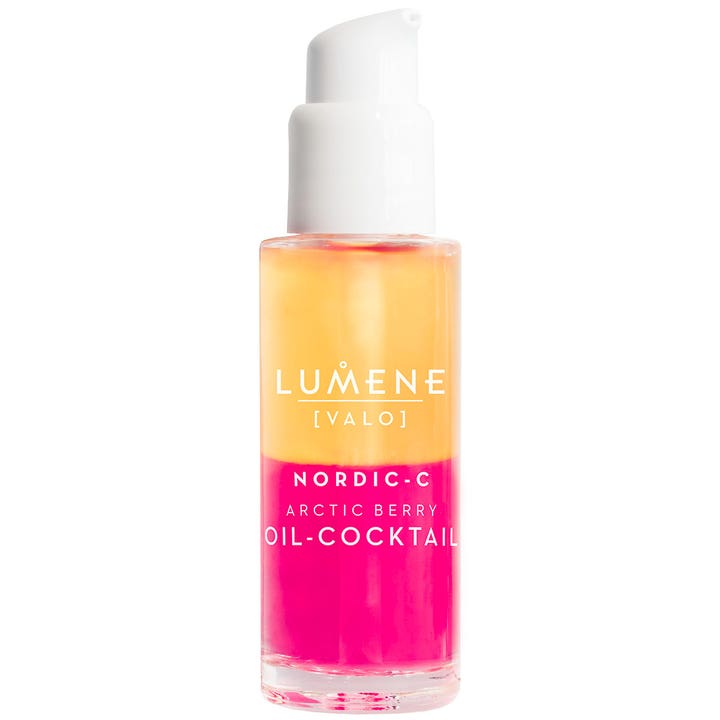 Lumene Nordic-C Arctic Berry Oil-Cocktail 30ml lystergivande hjortron ansiktsolja i två-fas formula med vit pump