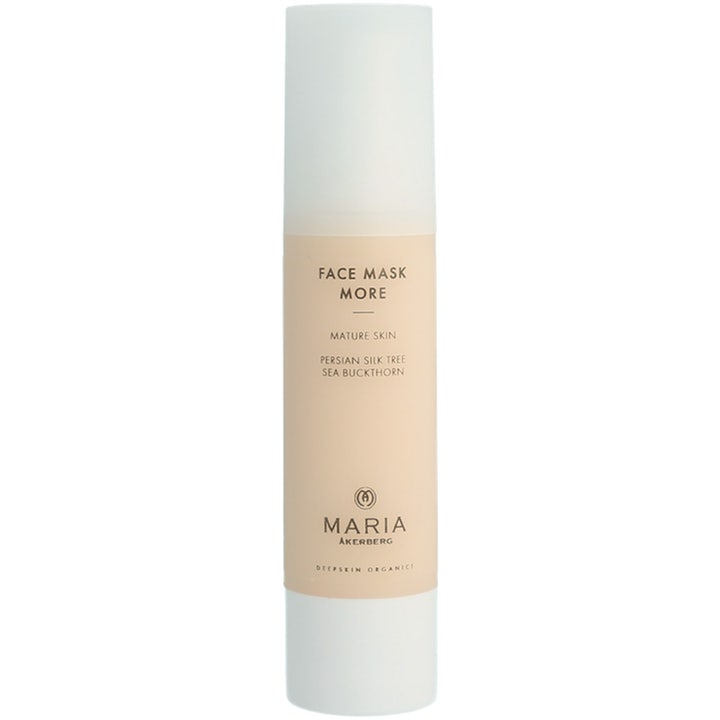 Maria Åkerberg Face Mask More 50ml ansiktsmask för mogen hud i vit pumpflaska med havtorn för anti age behandling hemma