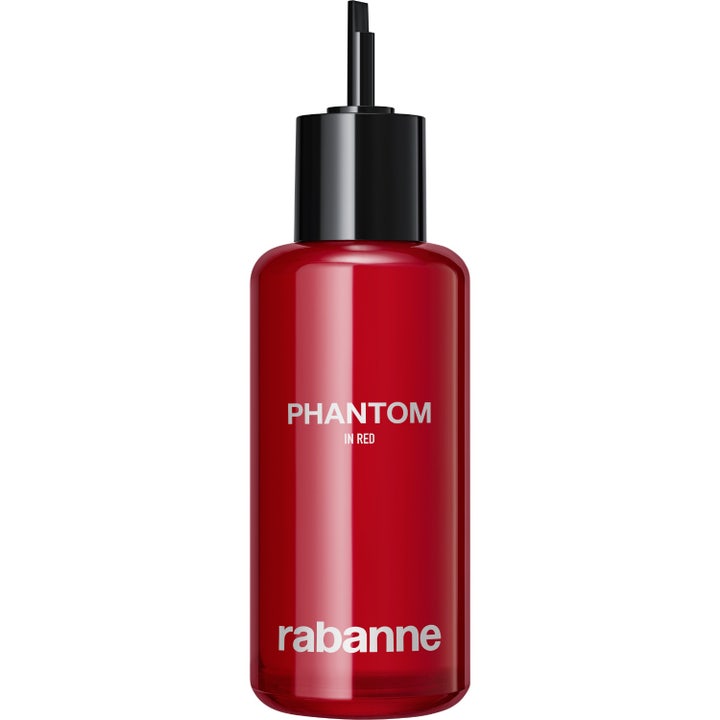 Rabanne Phantom In Red Elixir 200ml refillflaska för parfym i röd cylinderformad flaska med svart munstycke