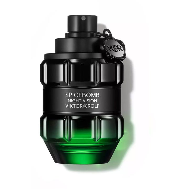 Viktor & Rolf Spicebomb Night Vision 90 ml Edt i en handgranatsformad flaska av svart och smaragdgrönt glas