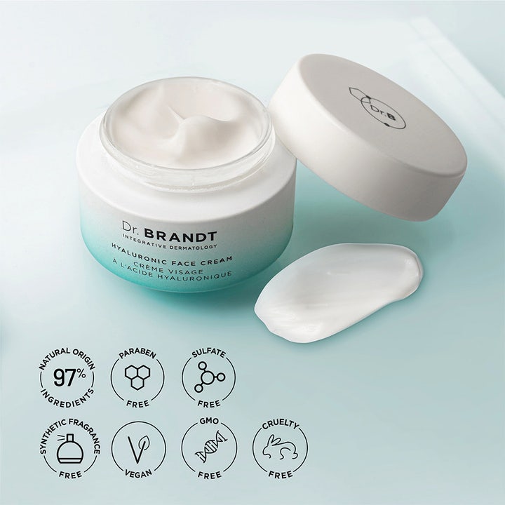 Dr Brandt Hyaluronic Face Cream 50 g återfuktande ansiktskräm med hyaluronsyra och vit krämig textur