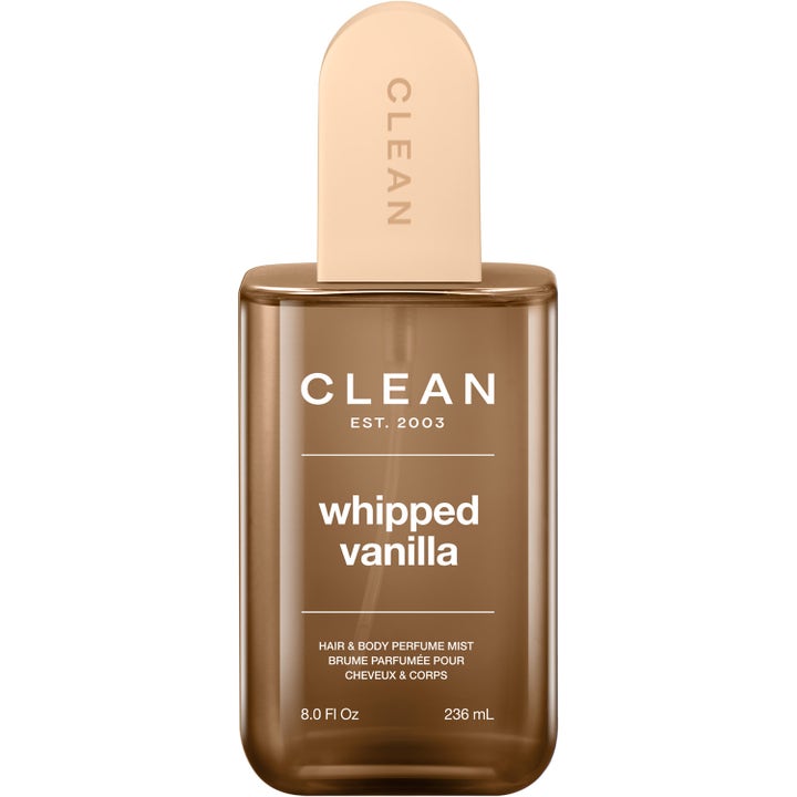 Clean Whipped Vanilla Hair & Body Mist 236 ml i en brun genomskinlig flaska med ett ljusbeige rundat lock