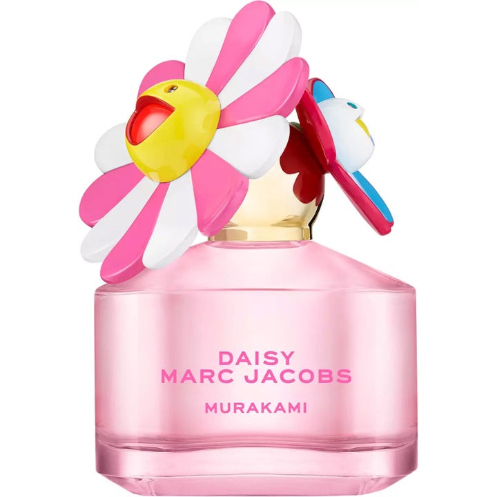 Marc Jacobs Daisy Murakami Pink 50 ml parfym i rosa glasflaska med färgglada blommor på locket