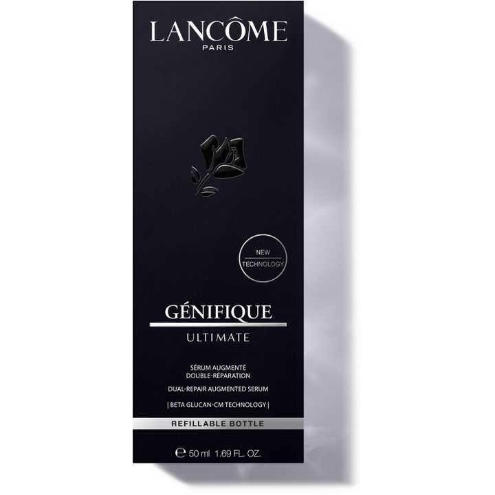 Lancôme Génifique Ultimate Serum 50 ml anti aging serum för mogen hy i svart ytterbox med texten New Technology.