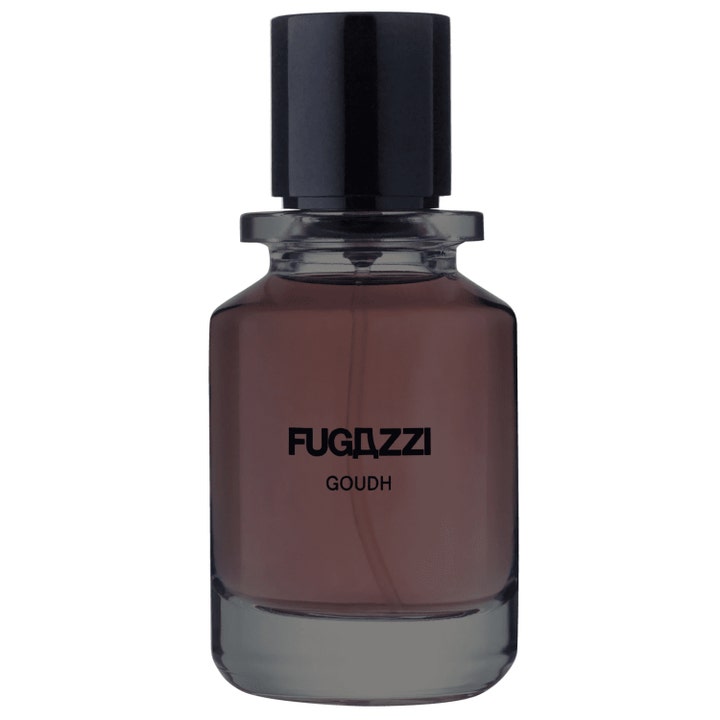 Fugazzi Goudh 100 ml unisex parfym med oudh i glasflaska med mörk vätska och svart lock