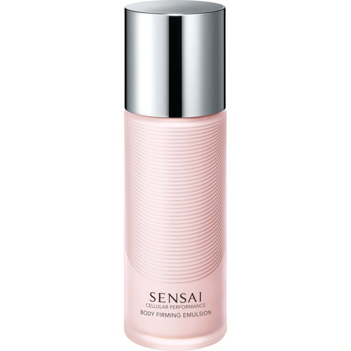 Sensai Cellular Performance Body Firming Emulsion 200ml anti-aging kroppskräm uppstramande i rosa flaska med silverlock.