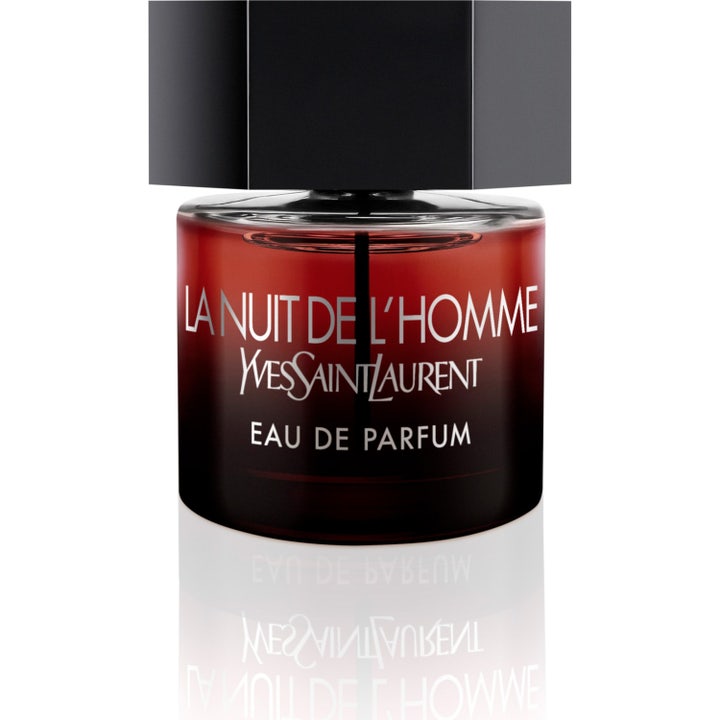 Yves Saint Laurent La Nuit De l'Homme 60 ml eau de parfum i röd glasflaska med ett stort svart sexkantigt lock