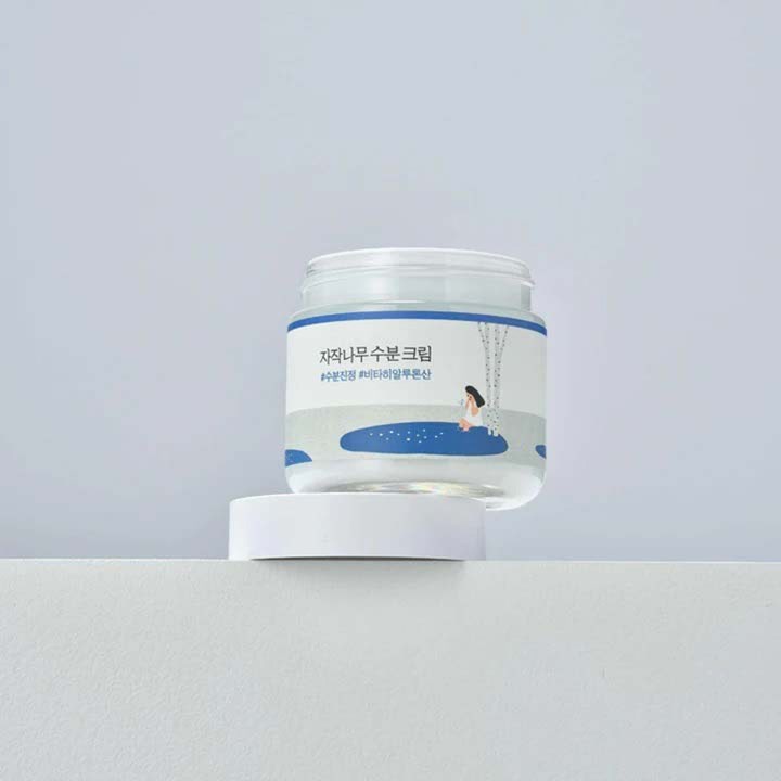 Round Lab Birch Juice Moisturizing Cream 80 ml fuktgivande björksav ansiktskräm i glasburk med vitt lock