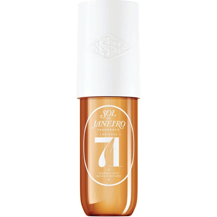 Sol de Janeiro Cheirosa 71 Perfume Mist 90 ml söt parfymspray för kropp och hår i bärnstensfärgad flaska med vitt lock