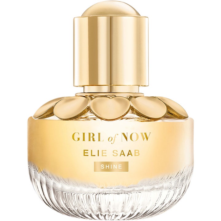 Elie Saab Girl Of Now Shine 30 ml blommig parfym för kvällen i rund glasflaska med guldiga blomblad