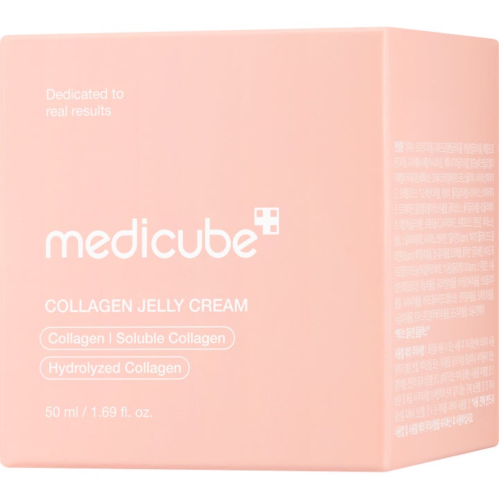 Medicube Collagen Jelly Cream 50 ml återfuktande ansiktskräm i rosa ytterförpackning med vit text
