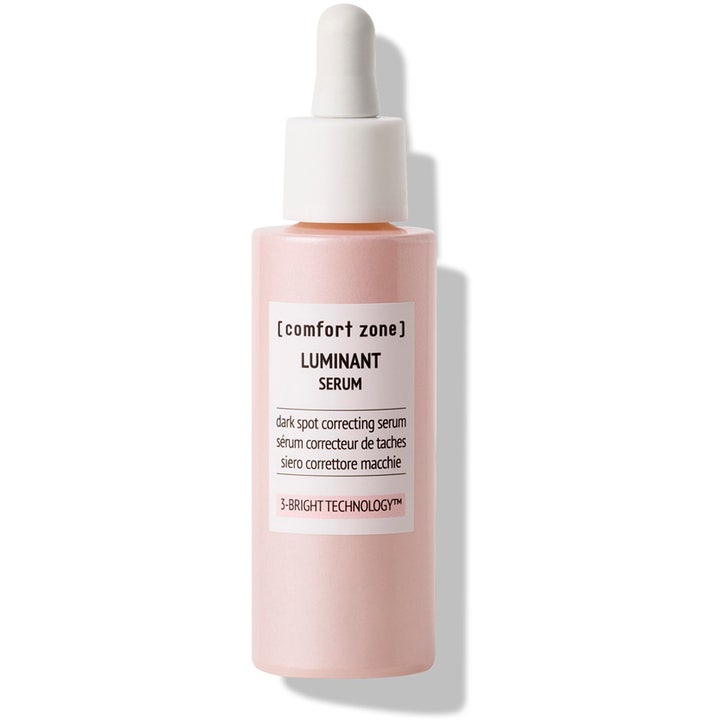 Comfort Zone Luminant Serum 30 ml mot hyperpigmentering i en ljusrosa flaska med vit pipettkork.