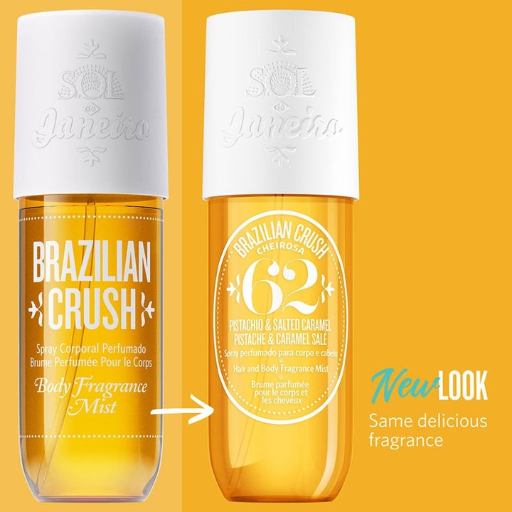 Sol de Janeiro Brazilian Crush Cheirosa 62 Duo 2x90 ml brasiliansk parfym visar ny design med doft av salted caramel.