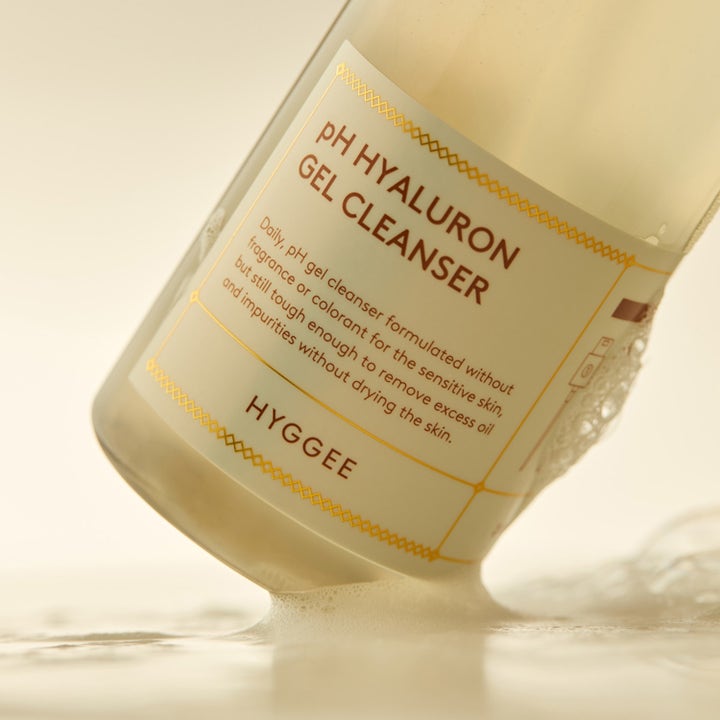 Hyggee pH Hyaluron Gel Cleanser 200 ml återfuktande daglig rengöring i flaska med vitt skum
