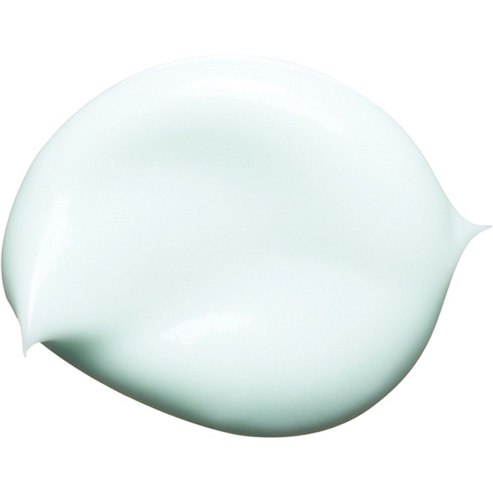 Clarins Men Super Moisture Balm 50 ml återfuktande ansiktskräm med en klick mjuk ljusblå krämig textur.
