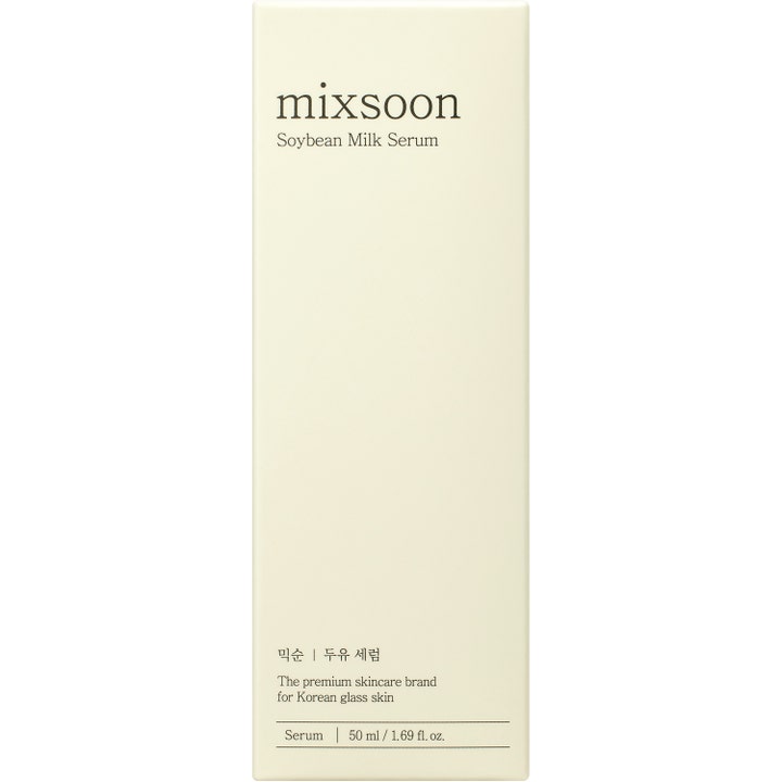 Mixsoon Soybean Milk Serum 50 ml återfuktande ansiktsserum i en minimalistisk beige ytterförpackning för glass skin.