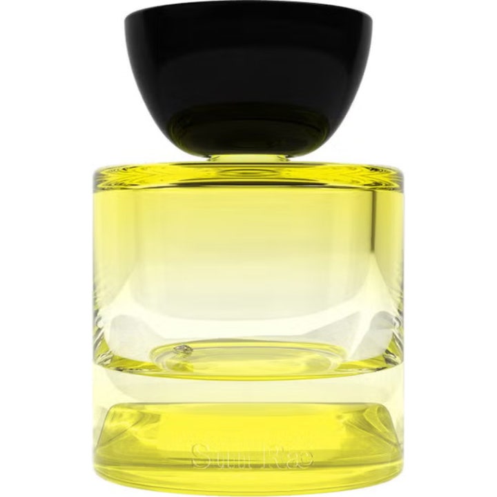 Vyrao Sun Rae 50 ml Eau de Parfum parfym i cylinderformad glasflaska med gul vätska och svart rundat lock