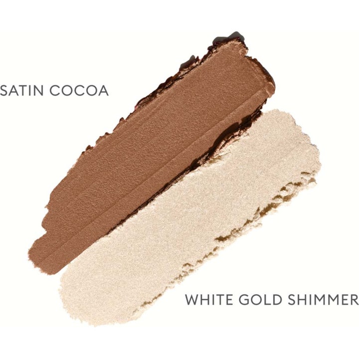 Satin And Shimmer Duet Eyeshadow Satin Cocoa And White Gold Shimmer