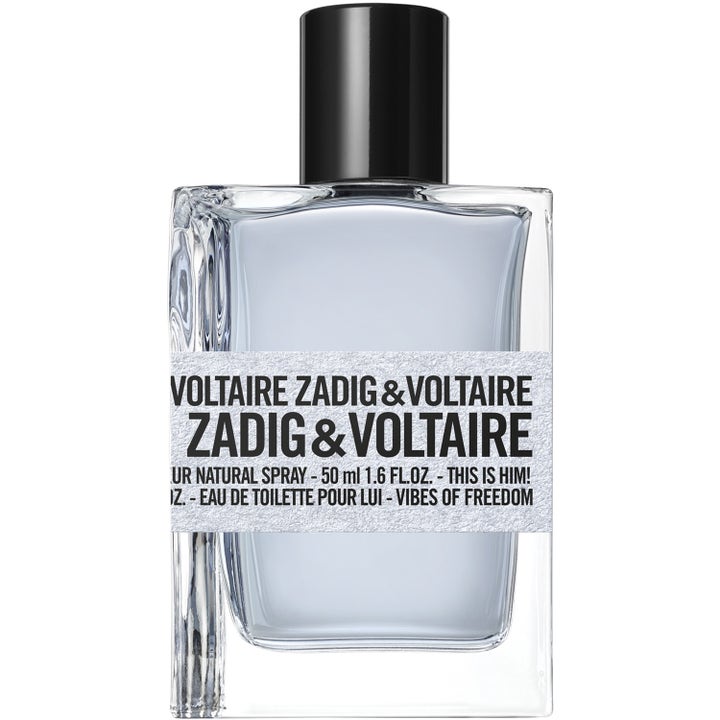 Zadig & Voltaire Vibes Of Freedom Him 50 ml parfym herr i rektangulär glasflaska med ljusblå vätska och svart kork
