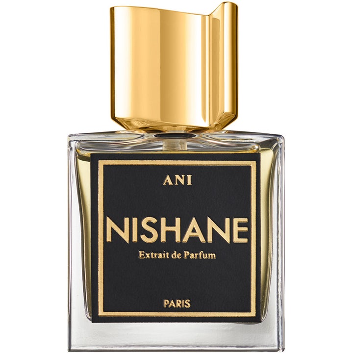 NISHANE Ani Extrait de Parfum 50 ml långvarig niche parfym i fyrkantig glasflaska med svart etikett och guldlock