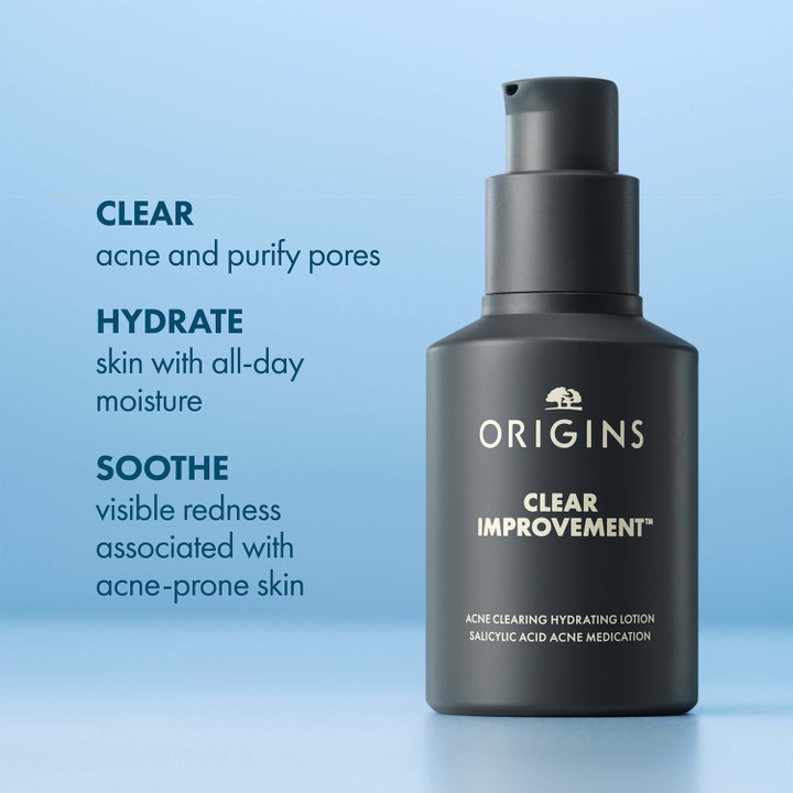 Origins Clear Improvement Hydrating Lotion 50 ml lugnande ansiktskräm i grå pumpflaska som motverkar blackheads.