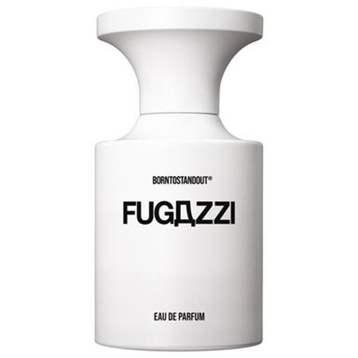 Borntostandout Fugazzi Eau de Parfum 50ml är en rökig unisex parfym i en helvit opak flaska med matchande vitt lock