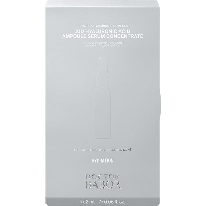 Babor DOC 10D Hyaluronic Acid Ampoule Serum 14 ml fuktgivande serum i silvergrå box för intensiv återfuktning