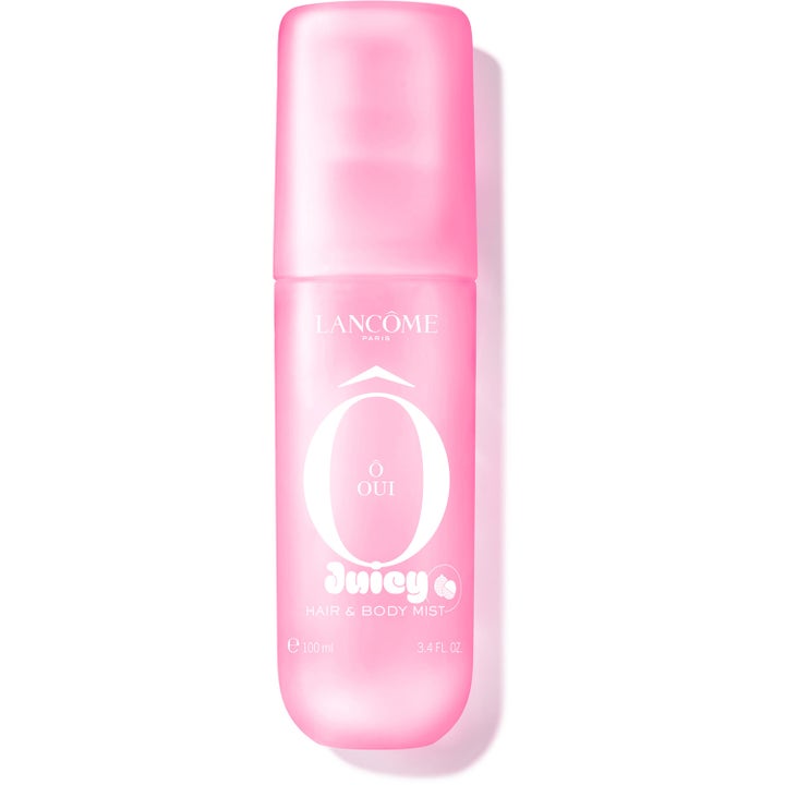Lancôme Oui Juicy Hair & Body Mist 100 ml uppfriskande mist för hår och kropp i en rosa frostad flaska
