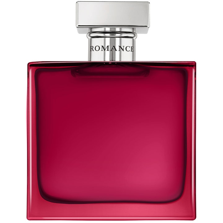 Ralph Lauren Romance Intense 100 ml romantisk parfym dam i en fyrkantig mörkrosa glasflaska med silverkork