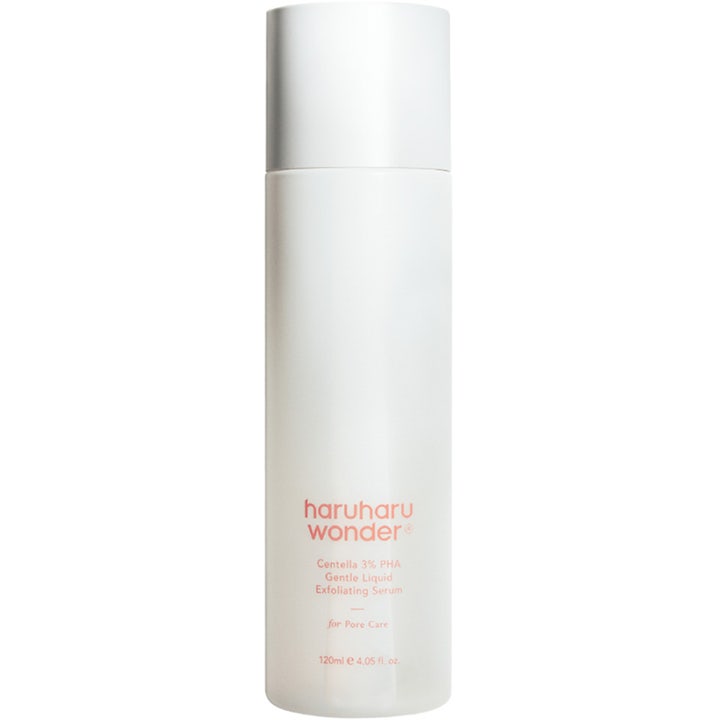 haruharu wonder Centella 3% PHA Gentle Liquid Exfoliating Serum 120 ml i vit flaska ger en mild porrensning