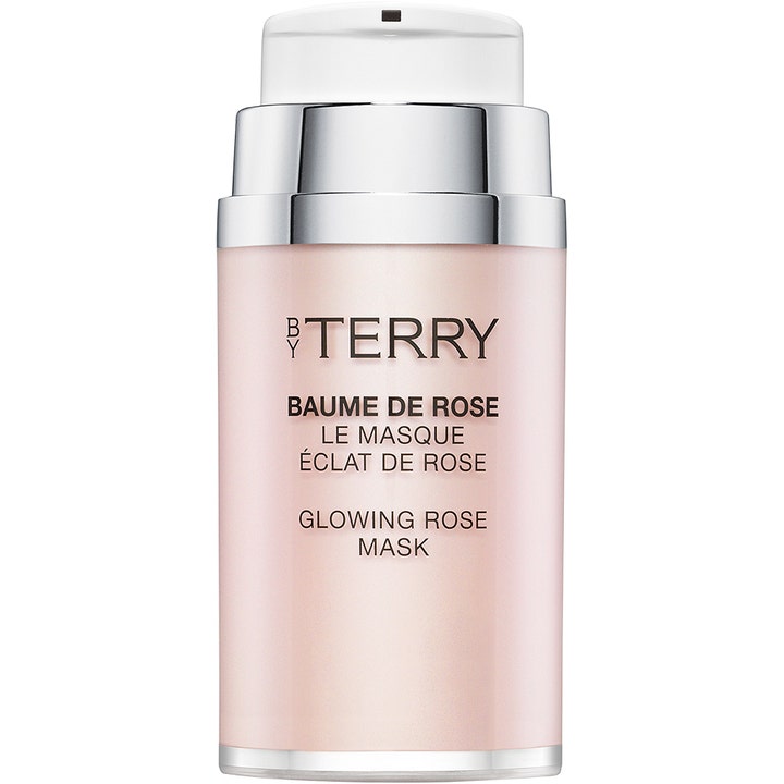 By Terry Baume de Rose Glowing Rose Mask 50ml premium rosmask ansikte som ger lyster i en ljusrosa pumpflaska med silver.