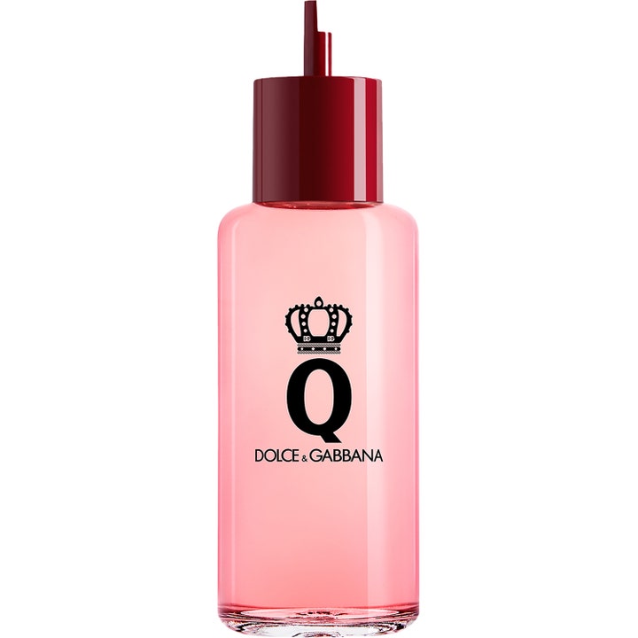 Dolce & Gabbana Q 150 ml refill parfym i klar flaska med rosa vätska och vinrött munstycke