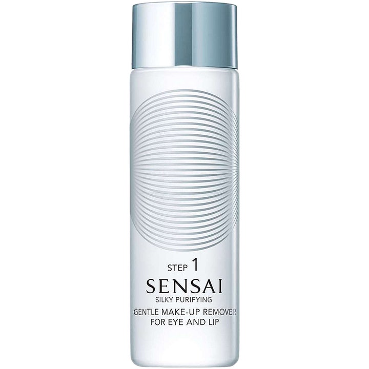 Sensai Silky Purifying Gentle Make-up Remover 100 ml japansk ögonsminkborttagning i frostad flaska med silverkork