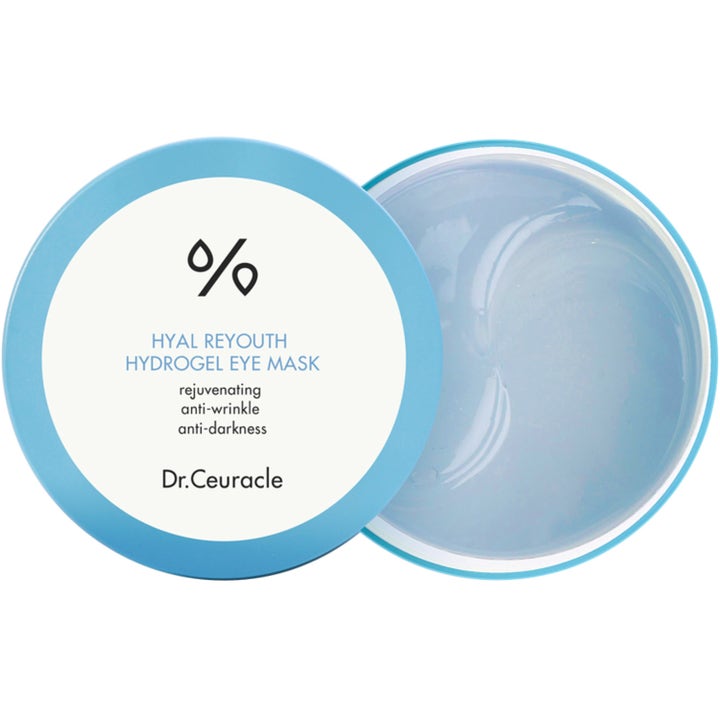 Dr Ceuracle Hyal Reyouth Hydrogel Eye Mask 60 st återfuktande anti-rynk ögonmask i ljusblå burk med gelpatches.