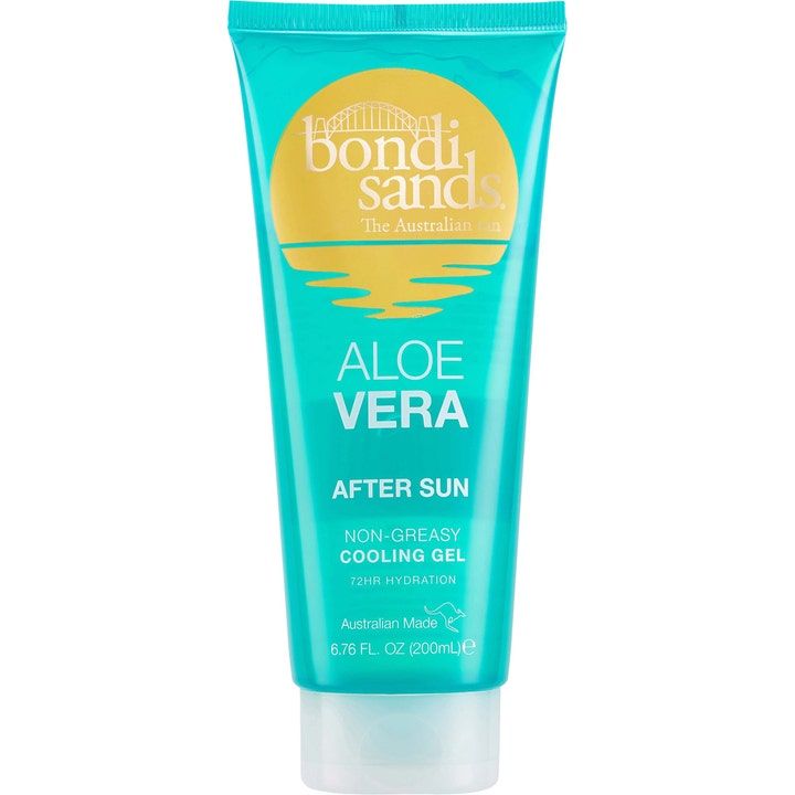 Bondi Sands Aloe Vera After Sun Gel 200ml ger svalkande 72 timmars fukt i en turkos tub med vitt lock